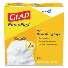 Clorox Professional Tall Kitchen Drawstring Trash Bags, 13 gal, 0.72 mil, 24