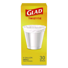 Clorox Professional Small Twist-Tie Garbage Bags, 4 gal, 0.74 mil, 23