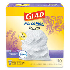 Clorox Professional Glad OdorShield with Febreze, Drawstring, 13 gal, Mediterranean Lavender Scent, 10.18