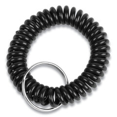 ControlTek Wrist Key Coil Key Organizers, Black, 12/Pack