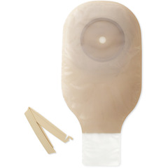 Hollister Premier Convex Flextend Drain Pouch with Belt Tab, Clip and Tape Border, Transparent, 1 1/, BX/1