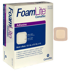 Convatec FoamLite Foam Adhesive Dressing, Square, 3-1/4