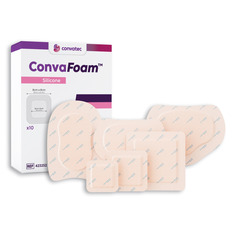 Convatec ConvaFoam Adhesive Silicone Hydrofiber Foam Dressing, Large, Sacral, 9.4