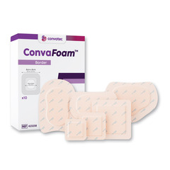 Convatec ConvaFoam Border Adhesive Silicone Hydrofiber Foam Dressing, 5