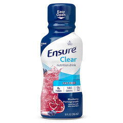 Abbott Nutrition Ensure Clear Nutrition Drink, Blueberry Pomegrante, Ready-to-Drink, Retail, 10 fl oz, EA/1, PK/4