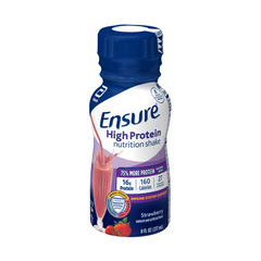 Abbott Nutrition Ensure High Protein Nutrition Shake, Strawberry, 8 oz. Bottle, Retail, EA/1, PK/6
