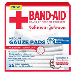 Systagenix J & J Band-Aid First Aid Gauze Pads 3