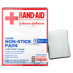 Systagenix J & J Band-Aid First Aid Non-Stick Pads, Large, 3