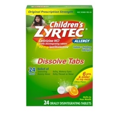 Systagenix Children's Zyrtec 10mg Dissolve Tabs, Citrus Flavor, 24 ct, EA/1