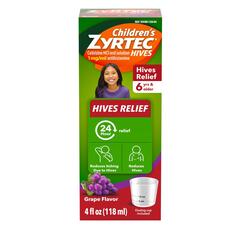 Systagenix Children's Zyrtec Hives Relief Dye-Free, Sugar-Free, Liquid Grape, 4 oz, EA/1