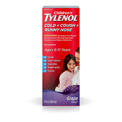 Systagenix Children's Tylenol Cold + Cough + Runny Nose, Grape Flavor, 4 fl oz, EA/1