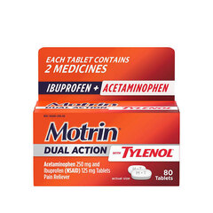Systagenix Motrin Dual Action with Tylenol Caplets, 80 ct, EA/1
