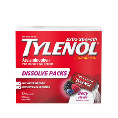 Systagenix Tylenol Children's Pain and Fever Powder Packs, Berry Flavor, 32 ct, EA/1