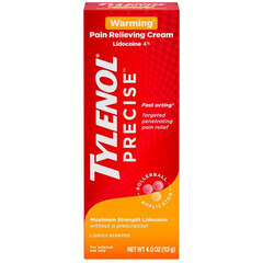 Systagenix Tylenol Precise Warming Pain Relief Cream, 4% Lidocaine,4 oz, EA/1