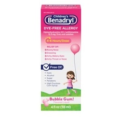 Systagenix Children's Benadryl Oral Solution, Bubble Gum Flavored, 4 fl oz, EA/1