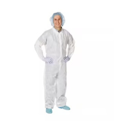 Cardinal Health Premium Heavy Weight SMS Elastic Cuff Ankle Coverall, White, Universal, EA/1, CS/24