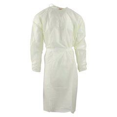 Cardinal Health SMS Elastic Cuff Neck Tie-Band Isolation Gown, Yellow, Universal, PK/1, CS/100