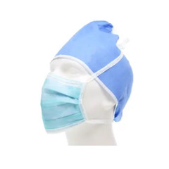 Cardinal Health Level 3 Surgical Mask with Anti-Fog Strip, Ties, Mediterranean Blue, BX/1