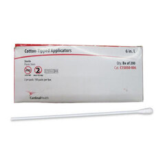 Cardinal Health Sterile Cotton Tipped Applicator with Plastic Shaft, 6