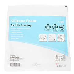 Cardinal Health Kendall Silicone Non-Bordered Foam Dressing, 8
