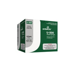 BD Ultra-Fine U-500 Insulin Syringe 31G x 6 mm, 1/2 mL (100 count), BX/1
