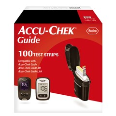 Roche Diagnostics Accu-Chek Guide 100 ct Blood Glucose Test Strips, BX/1