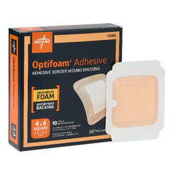 Medline Optifoam Adhesive Foam Dressing, 4