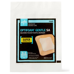 Medline Optifoam Gentle Silicone-Faced Foam Dressing with Border, 3