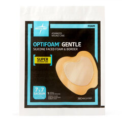 Medline Optifoam Gentle Silicone-Faced Foam Dressing with Border, Sacrum, 7