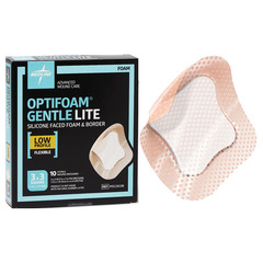Medline Optifoam Gentle Lite Foam Dressing with Border, 3