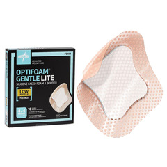 Medline Optifoam Gentle Lite Foam Dressing with Border, 4