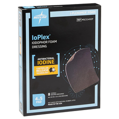 Medline IoPlex Iodophor Foam Wound Dressings, 4