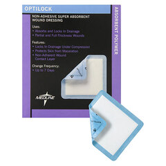 Medline OptiLock Non-Adhesive Super Absorbent Wound Dressing, 3