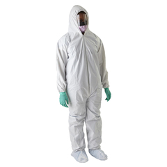 Medline Anti-Static Microporous Breathable Coveralls with Hood and Boots, 4X-Large, EA/1