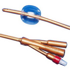 Cardinal Health Dover 3-Way 100% Silicone Foley Catheter, 18 Fr, 30 cc, EA/1, PK/10