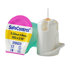 Cardinal Health Monoject Safety Pen Needle, 30G (0.31 mm) x 8 mm, BX/1