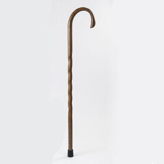 Briggs Healthcare/Mabis Brazos Twisted Oak Crook Neck Classic Wood Cane, Brown, EA/1