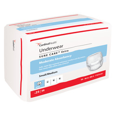 Cardinal Health, Underwear, Sure Care Extra, Small/Medium, 34