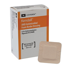 Cardinal Health Kendall AMD Antimicrobial Foam Border Dressing, 3.5
