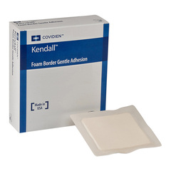 Cardinal Health Kendall Foam Border Gentle Silicone Adhesion Dressing, 7.5