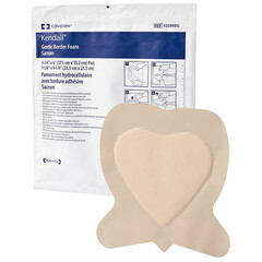 Cardinal Health Kendall Foam Border Gentle Silicone Adhesion Dressing, Sacrum Large, 9.25