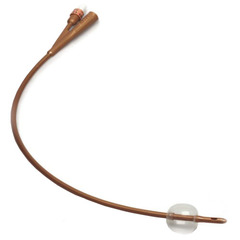 Cardinal Health Dover 2-Way Silver-Coated Silicone Foley Catheter 16 Fr 5 cc, CS/10, EA/1