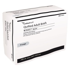 Cardinal Health, Quilted Adult Briefs, Wings Extra, X-Large, 59