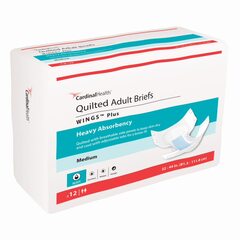 Cardinal Health, Quilted Adult Briefs, Wings Plus, Medium, 32