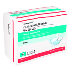 Cardinal Health, Quilted Adult Briefs, Wings Plus, Large, 45