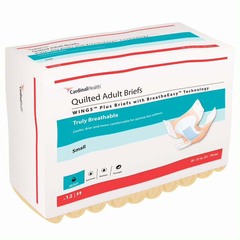 Cardinal Health WINGS Plus Quilted Brief with BreatheEasy Technology, Small, 20