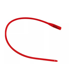 Cardinal Health Dover Hydrophilic-Coated Red Rubber Smooth Rounded Tip Urinary Urethral Catheter, 20FR, EA/1, PK/12