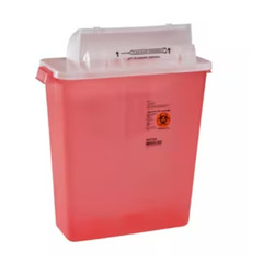 Cardinal Health Monoject SharpStar Safety In-Room Sharps Container, Counterbalance Lid, Transparent Red, 3 Gallon, EA/1, CS/10