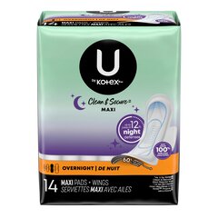 Kimberly-Clark U by Kotex Super Premium Overnight Pads with Wings, Maximum Absorbency, PK/1, CS/112