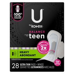 Kimberly-Clark U by Kotex Supreme Ultrathin Heavy with Wing Pad, Teen - REPLACES 6951753, PK/1, CS/112